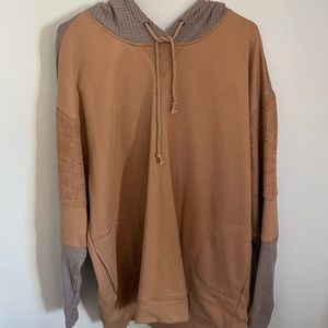 Tan and Gray Oversized Sweatshirt